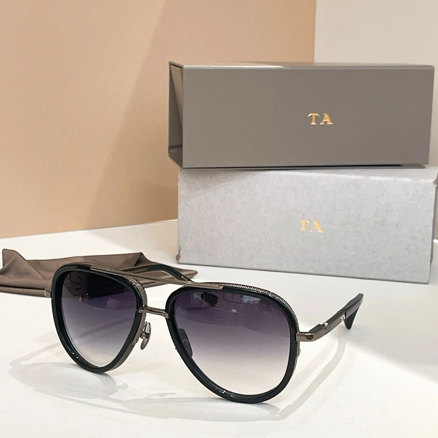 

New For DIYTA DT DRX-2031 MACH TWO Popular Vintage Womens Sunglasses Gradient Purple Lenses Classic Men's Sun Glasses With Box