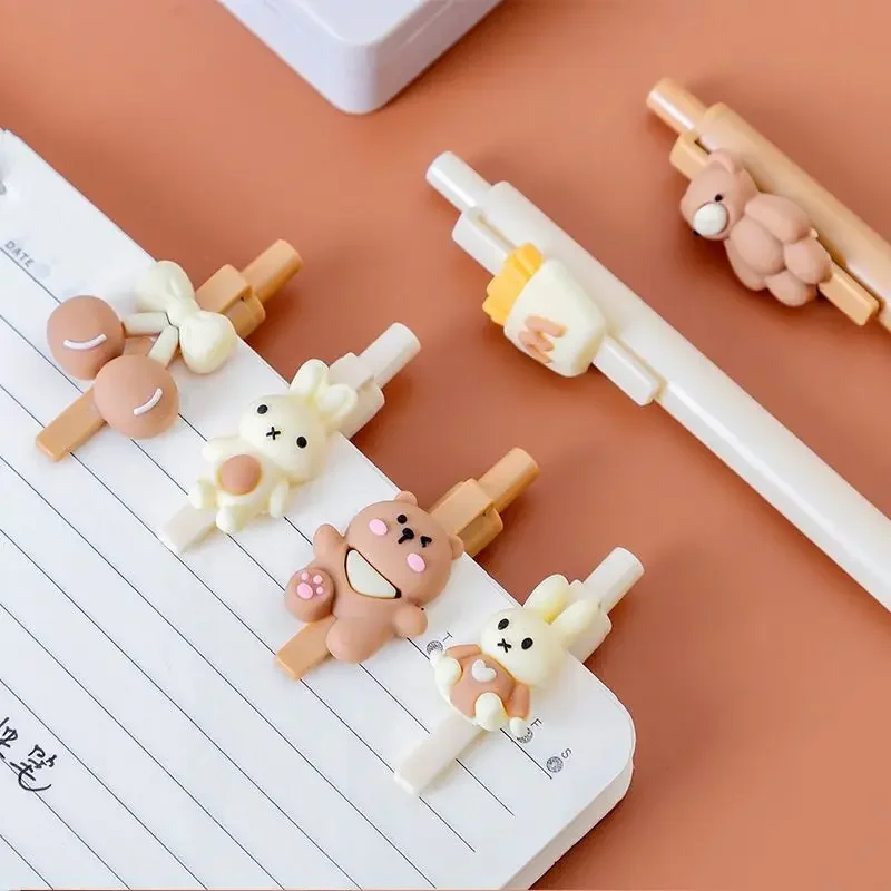 12 pz/lotto Cute Bear Rabbit Gel Pen 0.5mm inchiostro nero retrattile penne neutre Kawaii scrittura cancelleria forniture scolastiche per ufficio