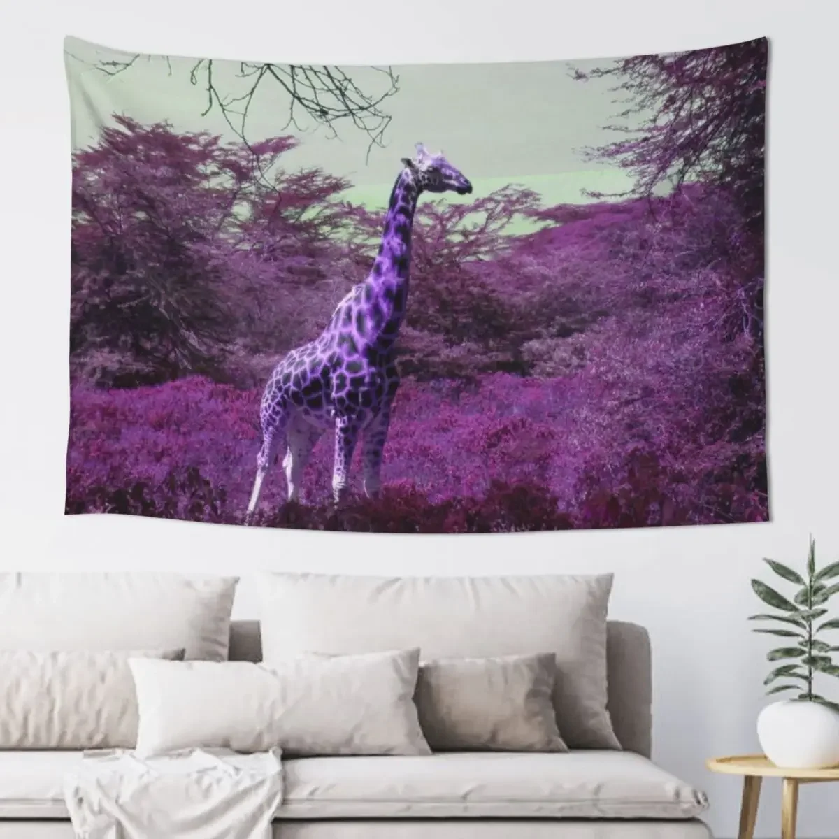 

Rothschild Giraffe in Purple Tapestry Room Decor For Girls Wall Tapestries Home Decor Aesthetic Tapestry