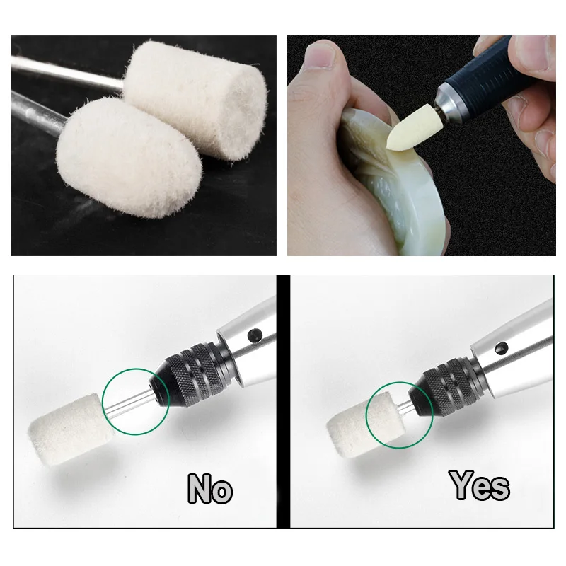 20/10 adet 3mm Shank monte parlatma Bobs keçe parlatma kafası Metal ayna parlatma