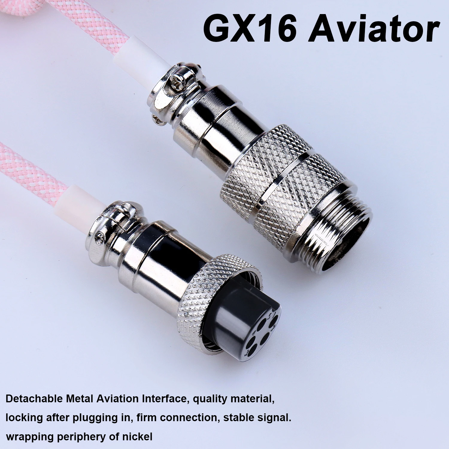 Mechanical Keyboard Data Cable Type-C to USB Cable GX16 Cable Macaron Color Coiled Keyboard Cable