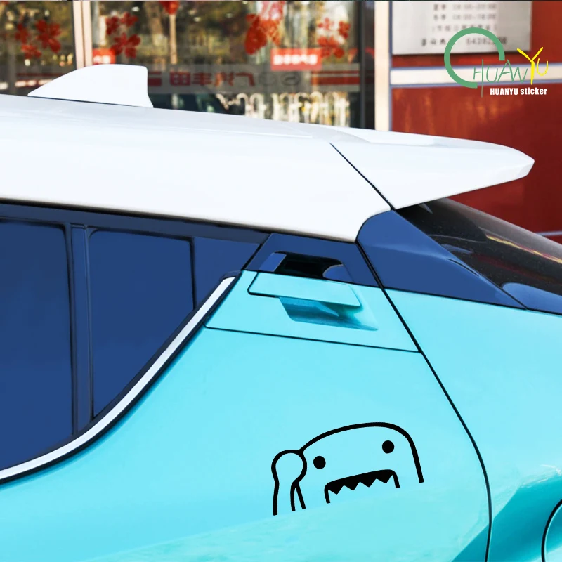 Waving Half Domo Kun JDM Funny Vinyl Decal Car Window Bumper Sticker SUV Trunk Decoration Styling Cover Scratches
