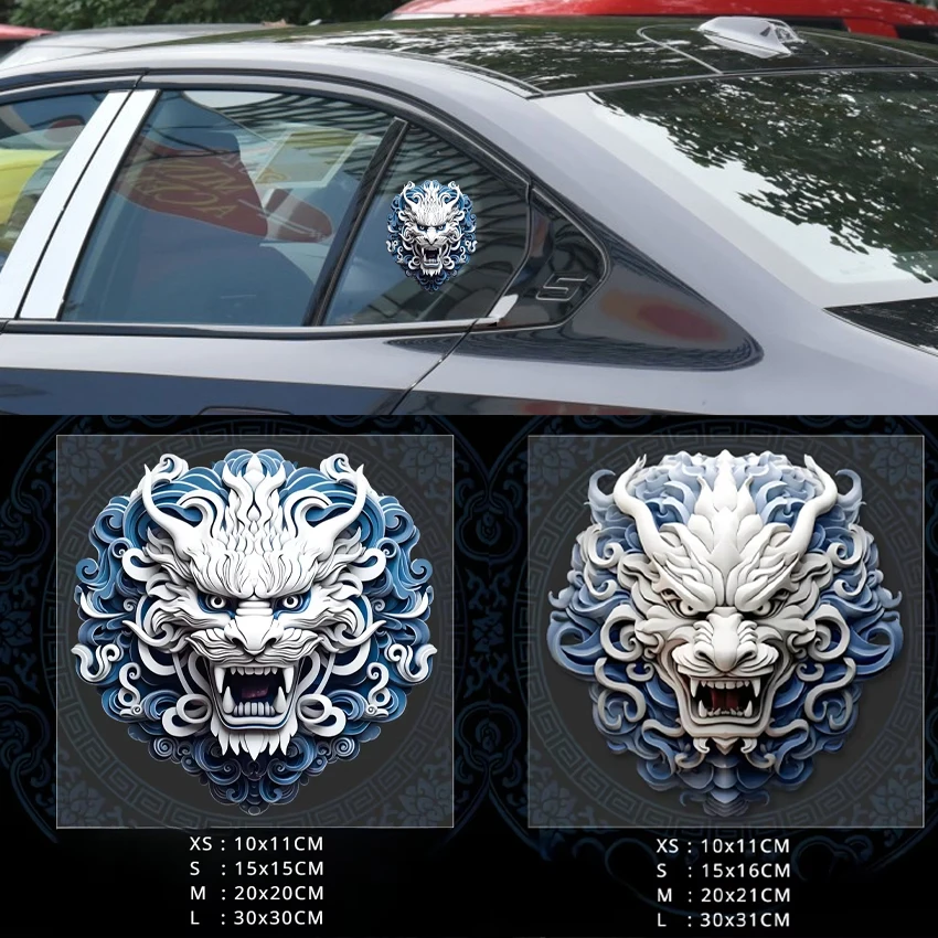 1pc Chinese Style 3D Dragon Totem Motorcycle Stickers Side Fairings Helmet Vinyl Decals Car Window Door Waterproof Decoration