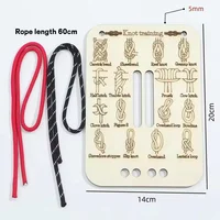 16 Practical Knots Wooden Training Board Outdoor Rope Tying Life Saving Skill Practice Tool for Camping Hiking Rescue Survival 3