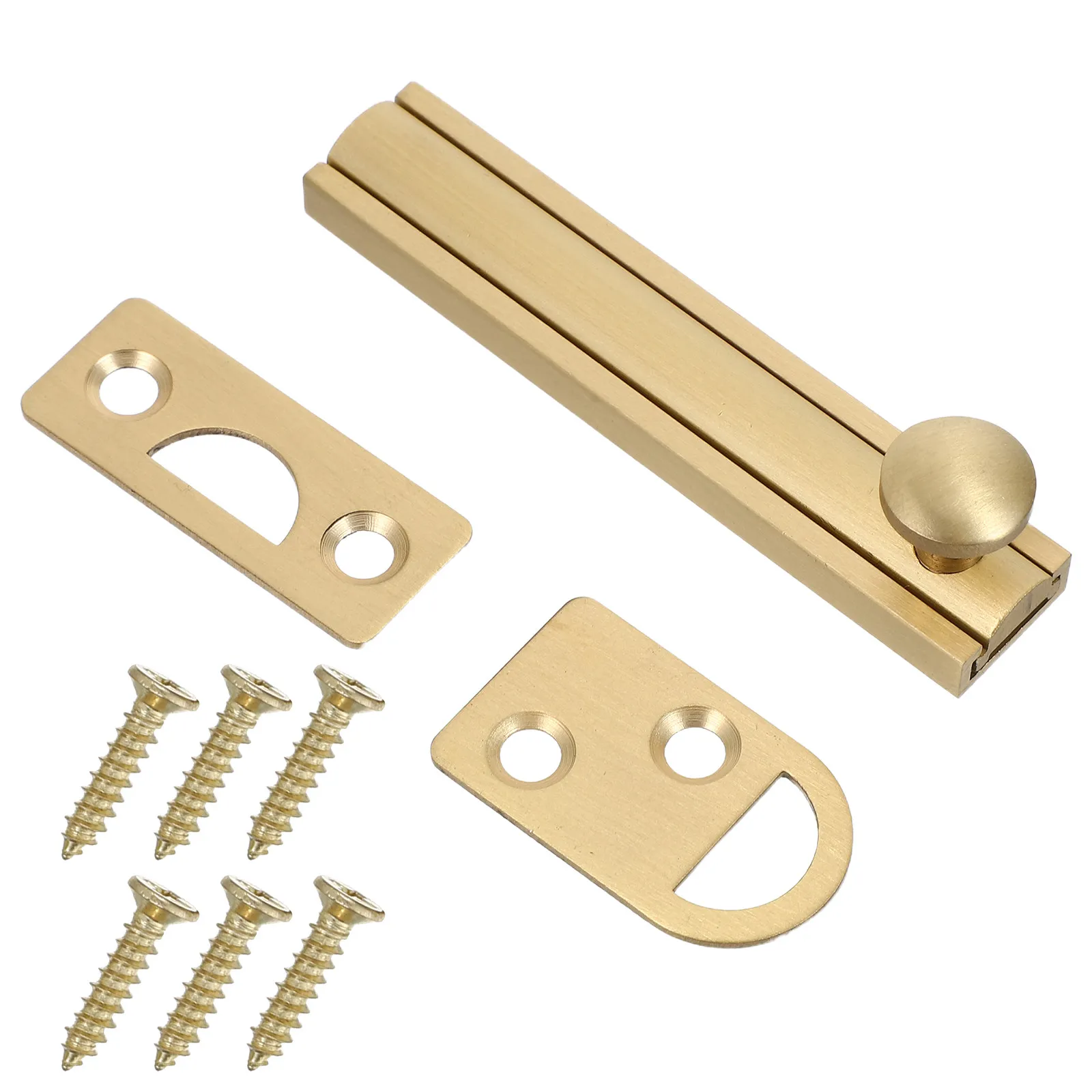 

Комплект из 1-го комплекта выдвижных засовов, накладной засов для шкафа с винтами, засов-замок для раздвижных дверей, для врезных дверей и ворот, золотистый