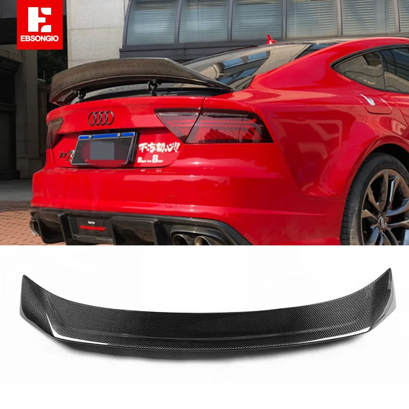 Carbon Fiber A7 Rear Trunk Lid Spoiler Wing for Audi A7 S7 RS7 2013-2018 Rear Roof Spoiler Tail Trunk Wing Decoration Car Parts