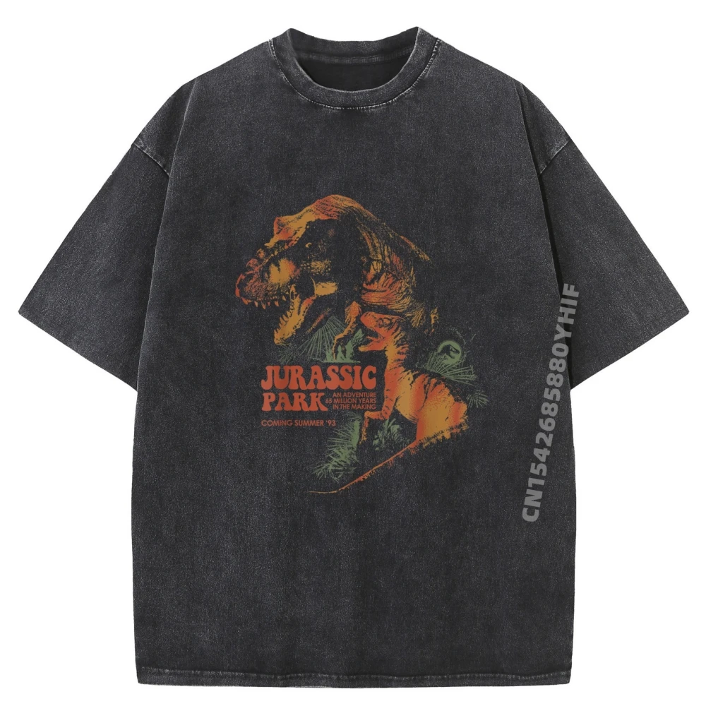 

Vintage T-Rex Raptor Vintage Colors Lovers Day Graphic Tops & Tees Daily Wear Comfortable Retro Washed T Shirts Mans T-shirt