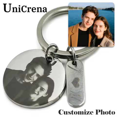 Unicrena Elegant Stainless Steel Keychain for Women&ndash;Personalized Laser Engraved Custom Name Logo Pet Accessories DIY Gift Idea