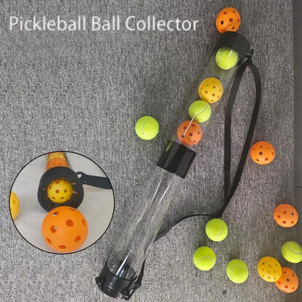 

1Pcs with Shoulder Strap Tennis Ball Picker Holder Large Capacity Lightweight Pickleball Pickup Tub Plastic 95cm
