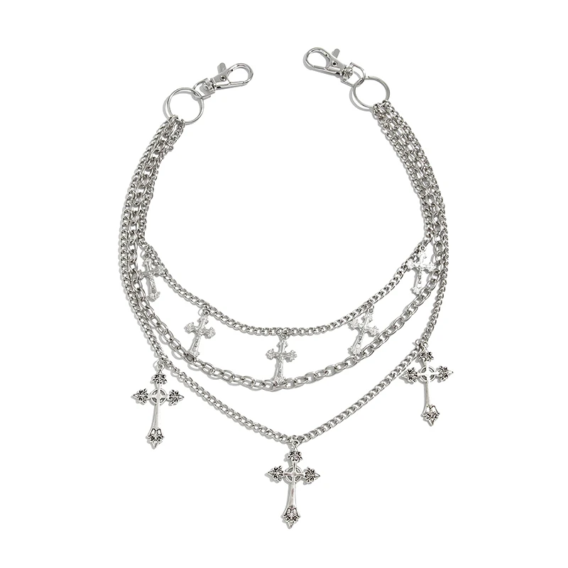 【SSummer10】Punk Rock Mehrschichtige Kreuz-Hosenkette für Männer und Frauen, Geldbörsen-Charm, Jeans, Unisex, Hip-Hop-Schmuck, Geschenk【SS】 – Detail 7