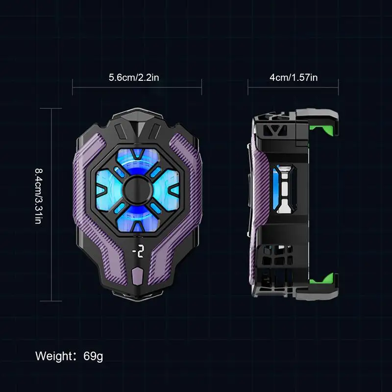 F18 3 Gear Adjustable Temperature Digital Display Mobile Phone Back-clip Semiconductor Radiator for IOS AndroidPUBG Game Cooler