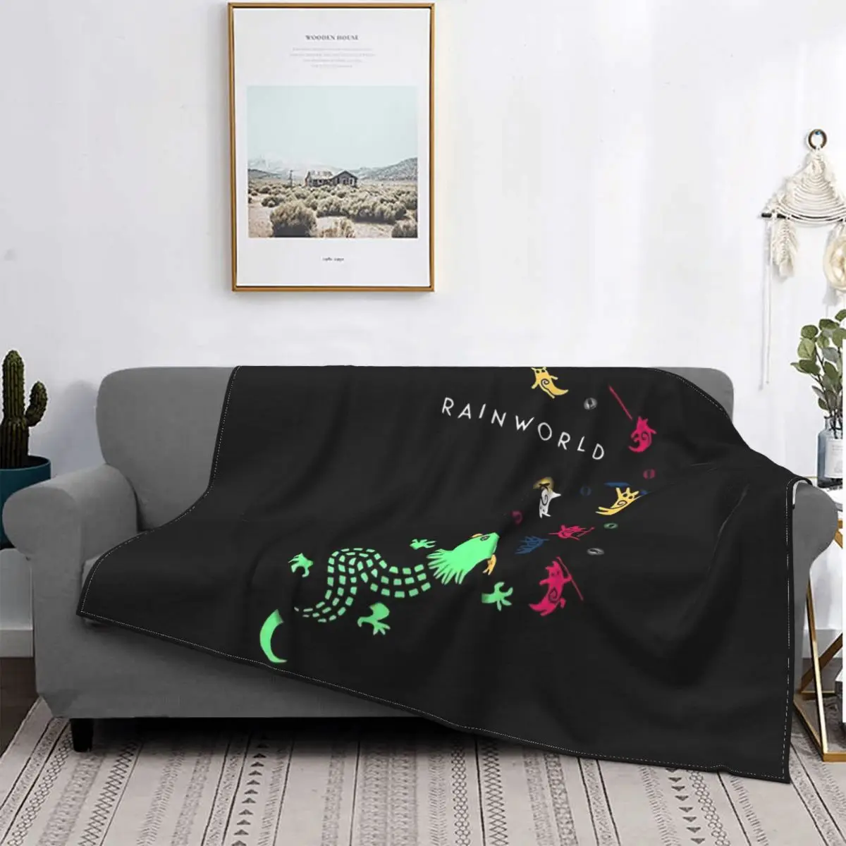 Rain World Blankets Fleece Decoration Breathable Super Warm Throw Blankets for Home Bedroom Rug Piece