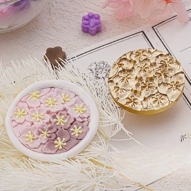 Diy Relief Fire Paint Seal Head Many Series Plants Flower Butterfly Mushroom Hand Ledger Decoration Envelope Invitation Seal Gif