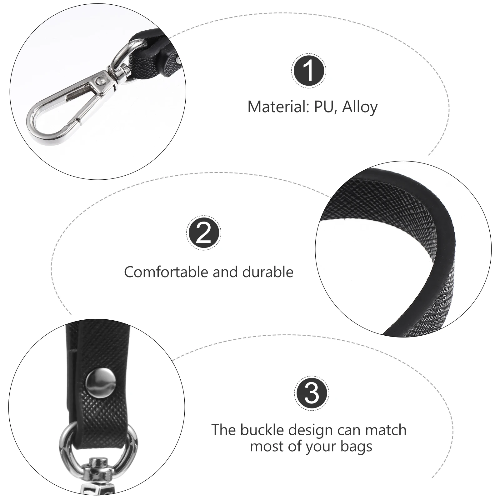 DIY Bag Strap Replacement Handbag Reusable Wrist Handle Pu Women Straps Purse Classic Elegant Design Durable Easy Use String