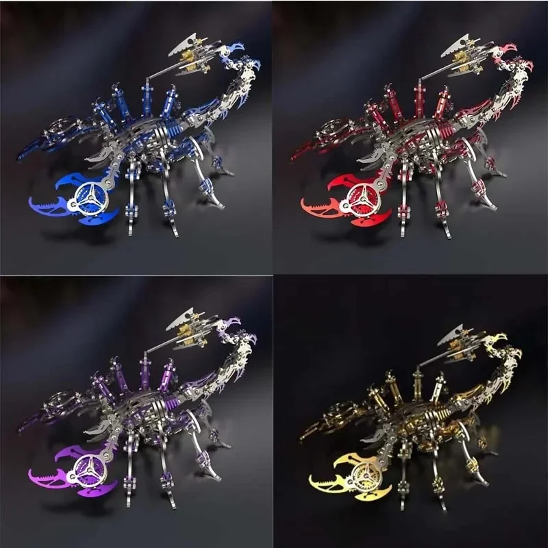 DIY 3D Metal Scorpion Mechanical Puzzle Assembly Model Kit Educational Building Toy Brain Teaser Gift for Adult Children