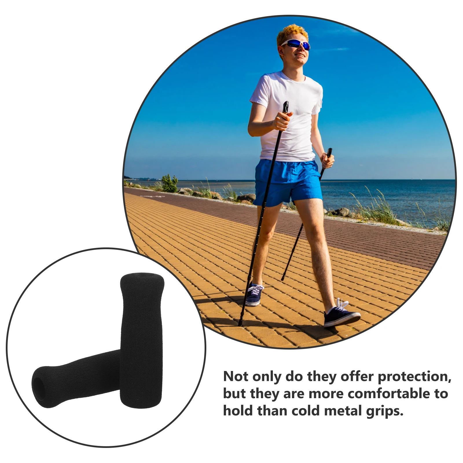 

4Pcs Cane Handle Grip Replacement Thickened Soft Non-Slip Handle Grip for Elderly Walking Cane Crutch Handles Comfort Hand Grips