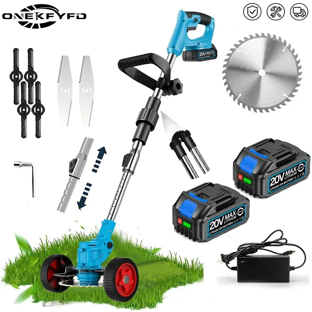 21 V Electric Lawn Mower Cordless Garden Grass Trimmer Length Adjustable Foldable Cutter Garden Tools For Makita 18V Battery