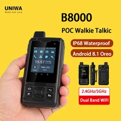 Uniwa-防水スマートフォン,b8000 zelloトランシーバー,Android 8.1, 2.4インチ,4g lte,クアッドコア,4000mah,NFC
