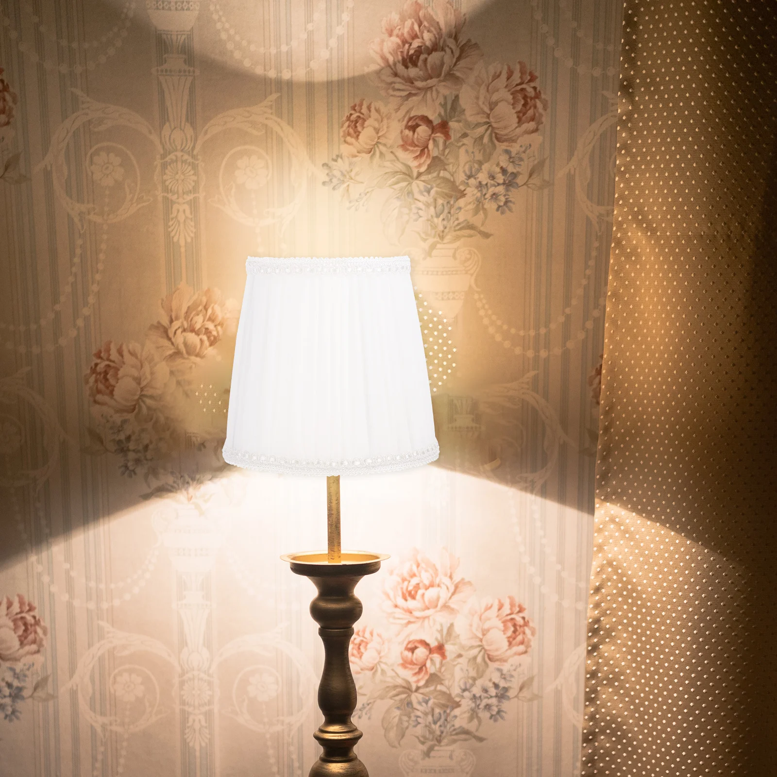 

Meson Screw E14 Cloth Lamp Shade Handmade Dust-Proof Chandelier Ceiling Light Cover for Bedroom Living Room Decoration