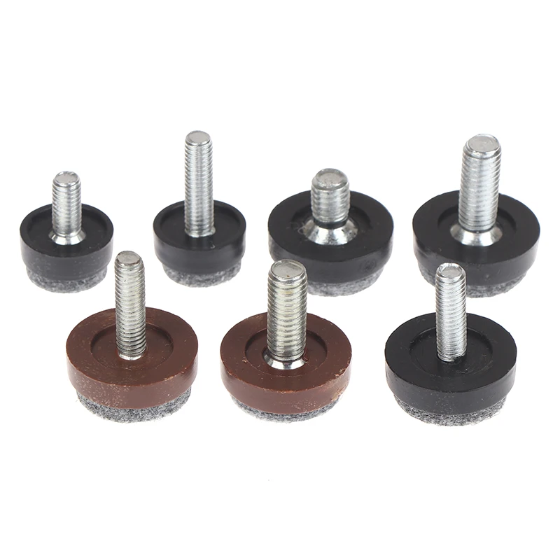 High Quality Mute Felt Adjustable Round Furniture Leg Screws Anti-Slip M6 M8 Table Chair Cabinet Balance Feet Pads Hardware