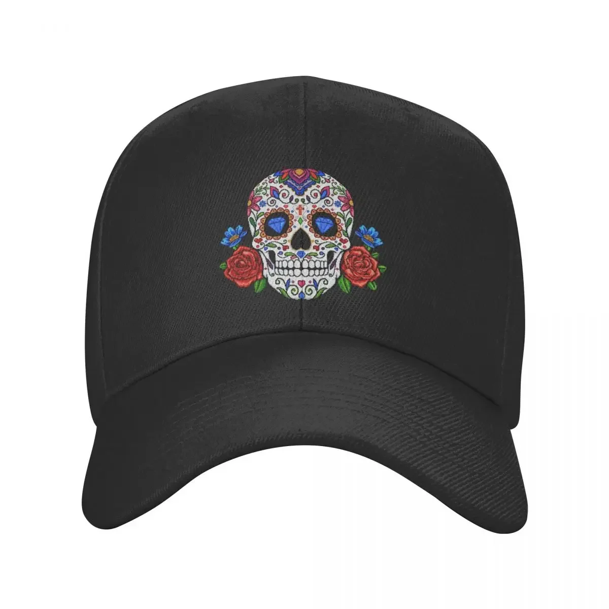 

Fashion Mexican Flower Rose Skull Baseball Cap Men Women Breathable Dad Hat Sports
