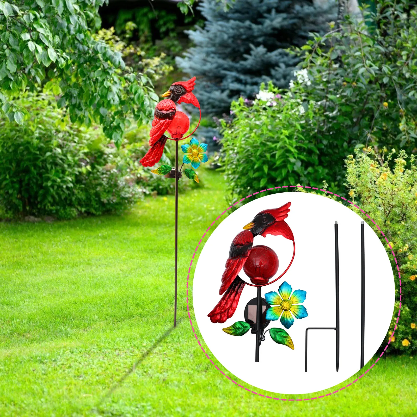 

Solar Powered Lawn Lamp Parrot Design Waterproof Retro Garden Lights Outdoor Decoration New Year Festival Holiday Solar Lighting