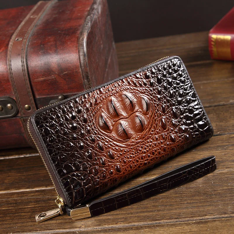 

Genuine Leather Men Crocodile Wallets for Credit Card Holder Clutch Male bags Coin Purse Male Long Purses carteira masculina