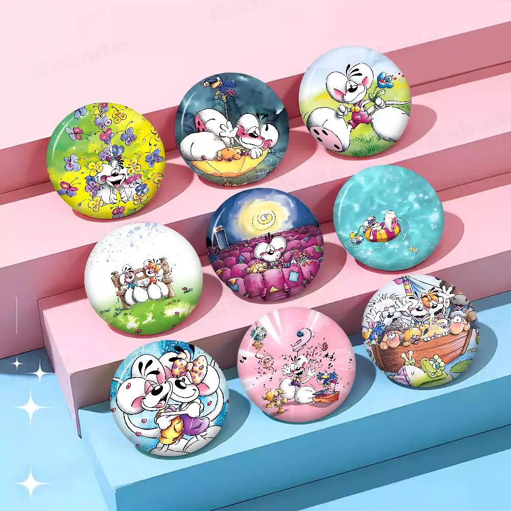 Cute D-Diddl 32/44/58MM Customizable Button Pins Cute Funny Creative Badge Jewelry Decor Gifts For Friends