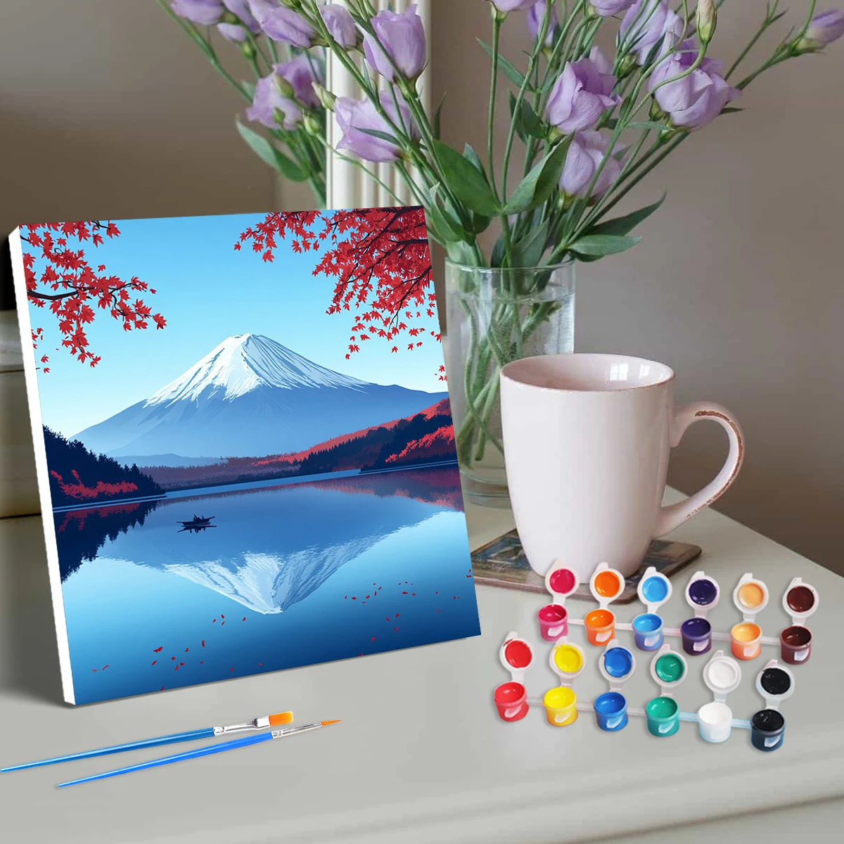 

RUOPOTY 20x20cm Landsape Painting By Number With Brushes Pictures By Numbers Canvas Drawing Framed Diy Crafts Artwork