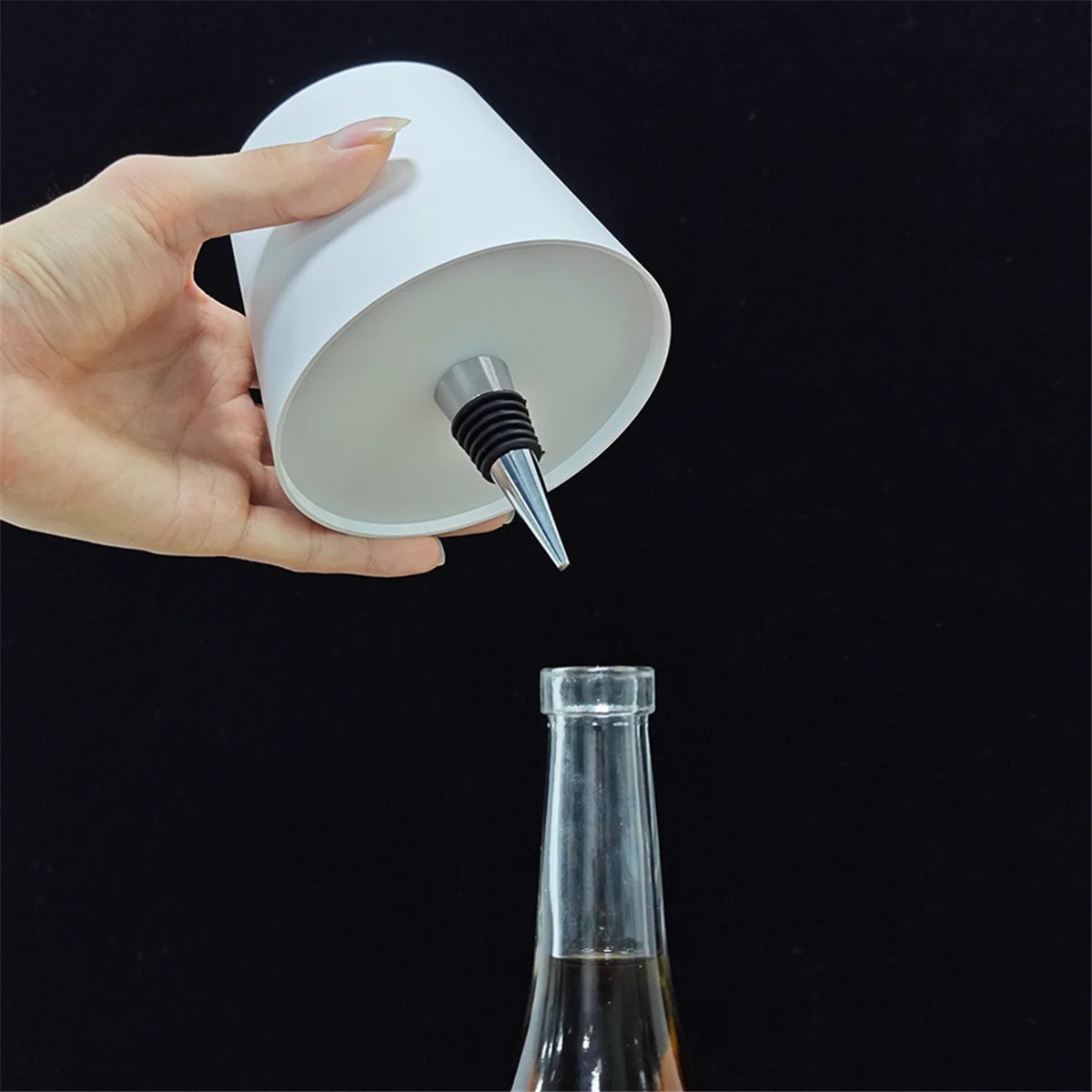 LED Bottle Light Touch Wireless Table Lamp 3 Colors Bottle Lamp for Indoor/Outdoor Restaurants and Bars Black