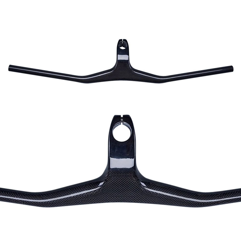 Bike Handlebars Carbon Fiber Handlebars Mountain Bicycle Handle Bars MTB Bike Integrated Handlebar Stem -17 Degrees 28.6mm