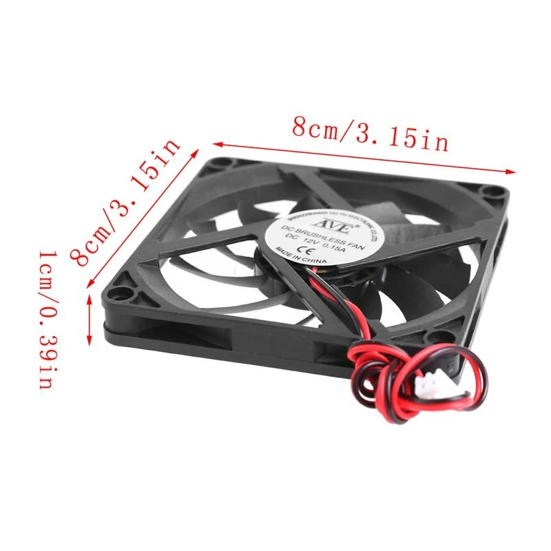 Y51A 8cm Micro CPU Cooling Fan 80mm 2600rpm DC12V 0.15A 2pin Desktop Computer CPU Axial Cooler Industrial Radiator
