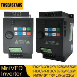 220V 380V 110V VFD Variable Frequency Drive Vector Control Converter Inverter 0.75 1.5 2.2 3.7 5.5 KW Motor Speed Controller