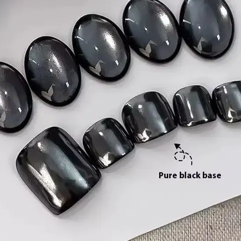 Schwarzer, kristallbeschichteter Glitzer-Pailletten-Highlight-Glanz-Nagel-Charm, Nageldekoration, Nagelstudio, Maniküre-Zubehör