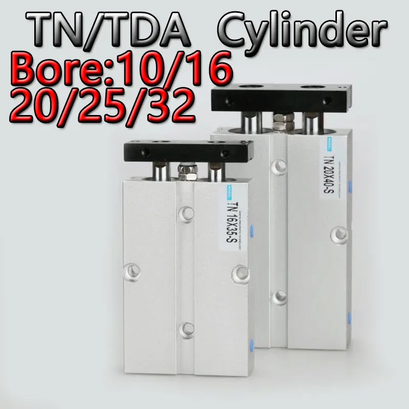 

Double Twin-Rod Pneumatic Cylinder TN 10 16 20 25 32mm Aluminum Alloy Stroke 30 40 50 60 80 100 150 200mm Air Cylinder