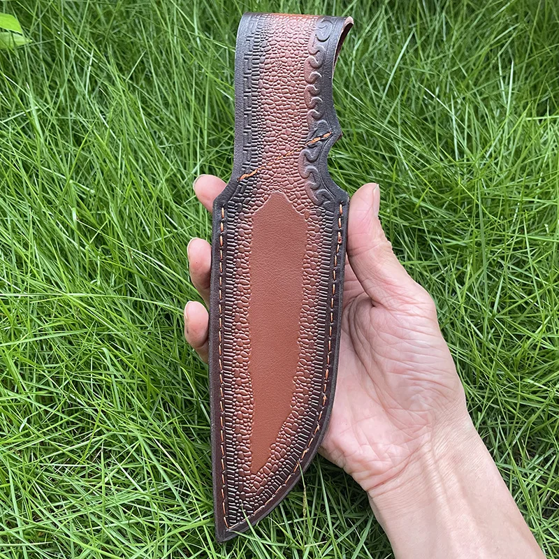 cowhide knife cover universal knife sheath protective cover fruit knife straight knife genuine leather Two layer shell