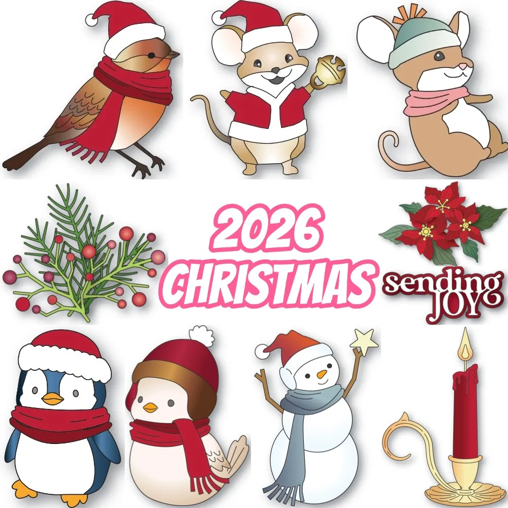 2026 Metall-Stanzformen mit Kiefern- und Beerenmotiven für DIY-Scrapbooking, Bastelarbeiten, Fotoalbum-Vorlagen, handgemachte Dekoration