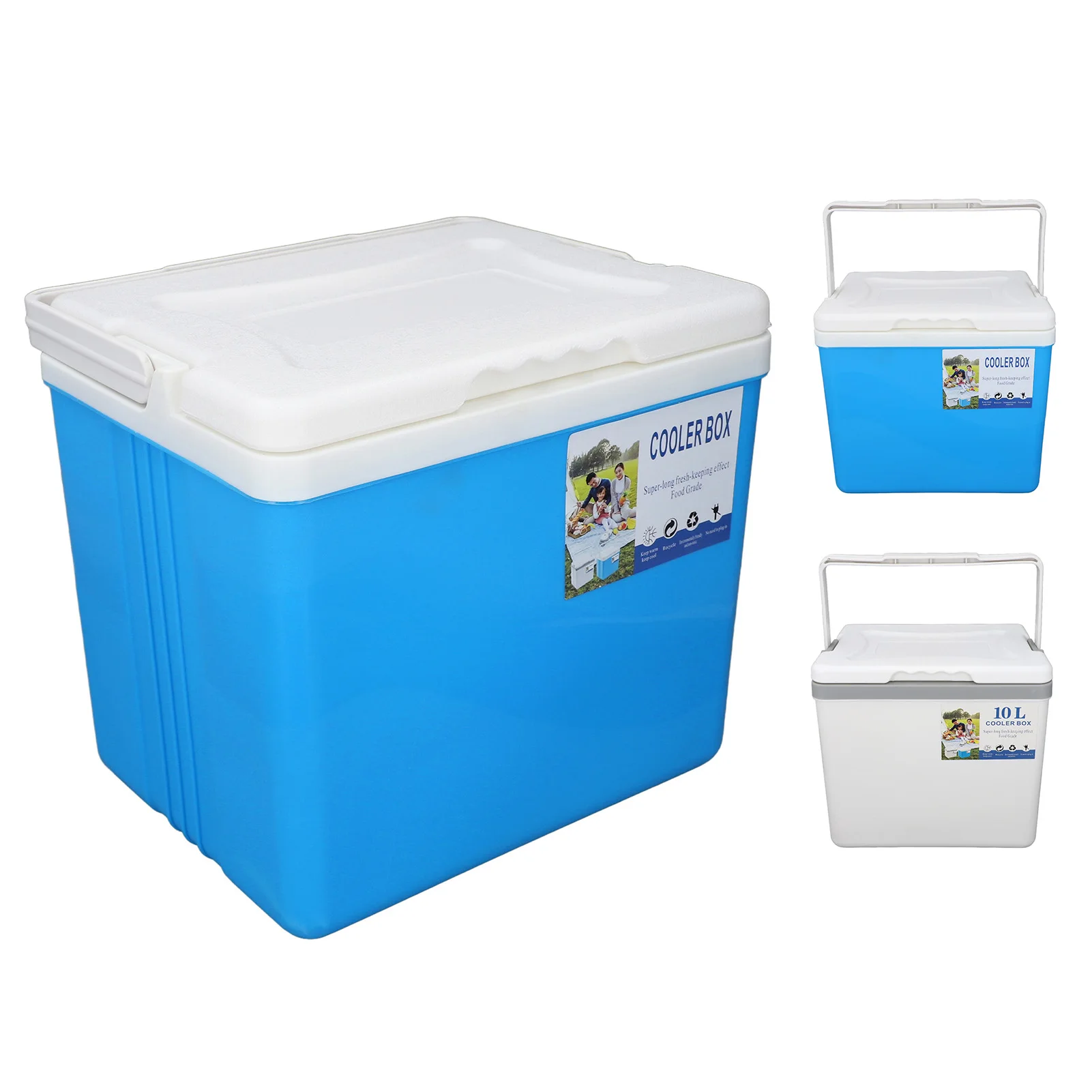 

Коробка-холодильник для кемпинга, коробка-холодильник 10 л, высокоэффективный изолированный холодильник с ручкой для кемпинга, пикника, рыбалки, коммерческого использования