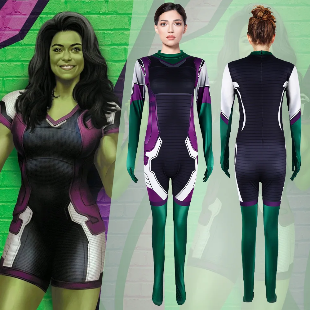 

eHulk Women's Cosplay Suit Tight One-Piece Costume Par Stage Performance een Giant Women's loween Tight Suit
