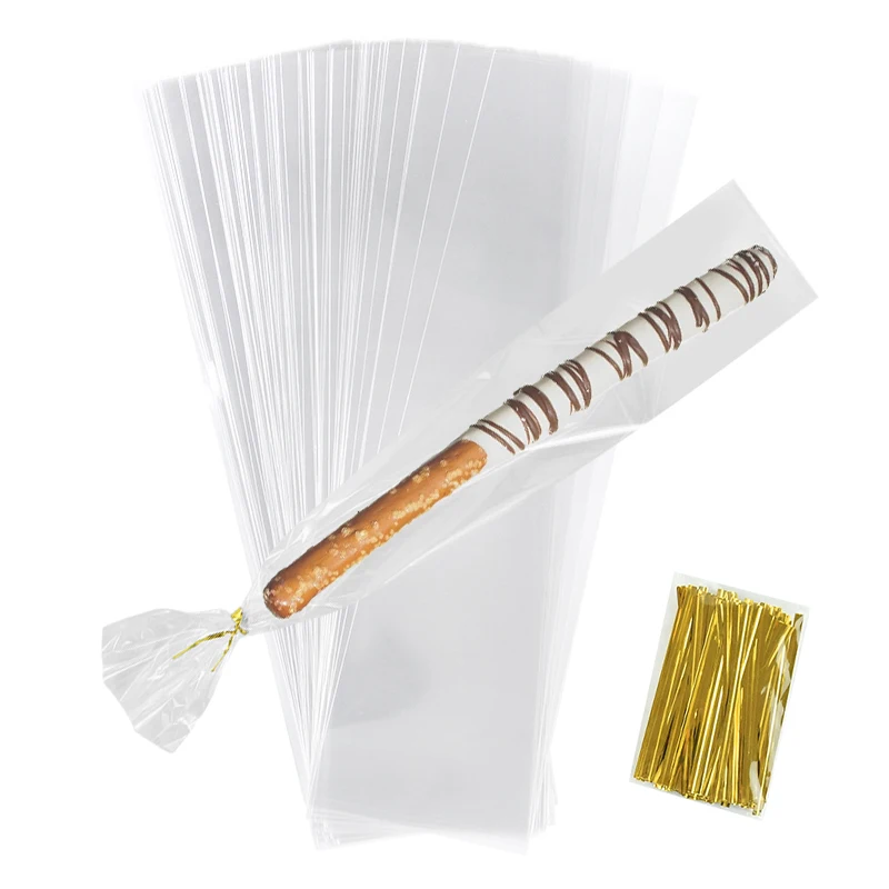 50/100pcs Long Candy Cookie Bag Transparent Cellophane Bags Wedding Birthday Party Decoration Supplies Christmas Gift Packaging