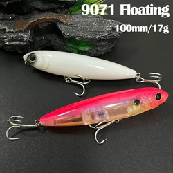 17g Matita di superficie Esche da pesca Camminare il cane Galleggiante Wobbler Laser Esca artificiale per trota Spigola Top Water Swimbait Attrezzatura