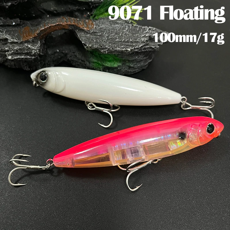17g Surface Pencil Fishing Lures Walk the Dog Floating Wobbler Laser Artificial Bait for Trout Bass Seawater Swimbait Supplies