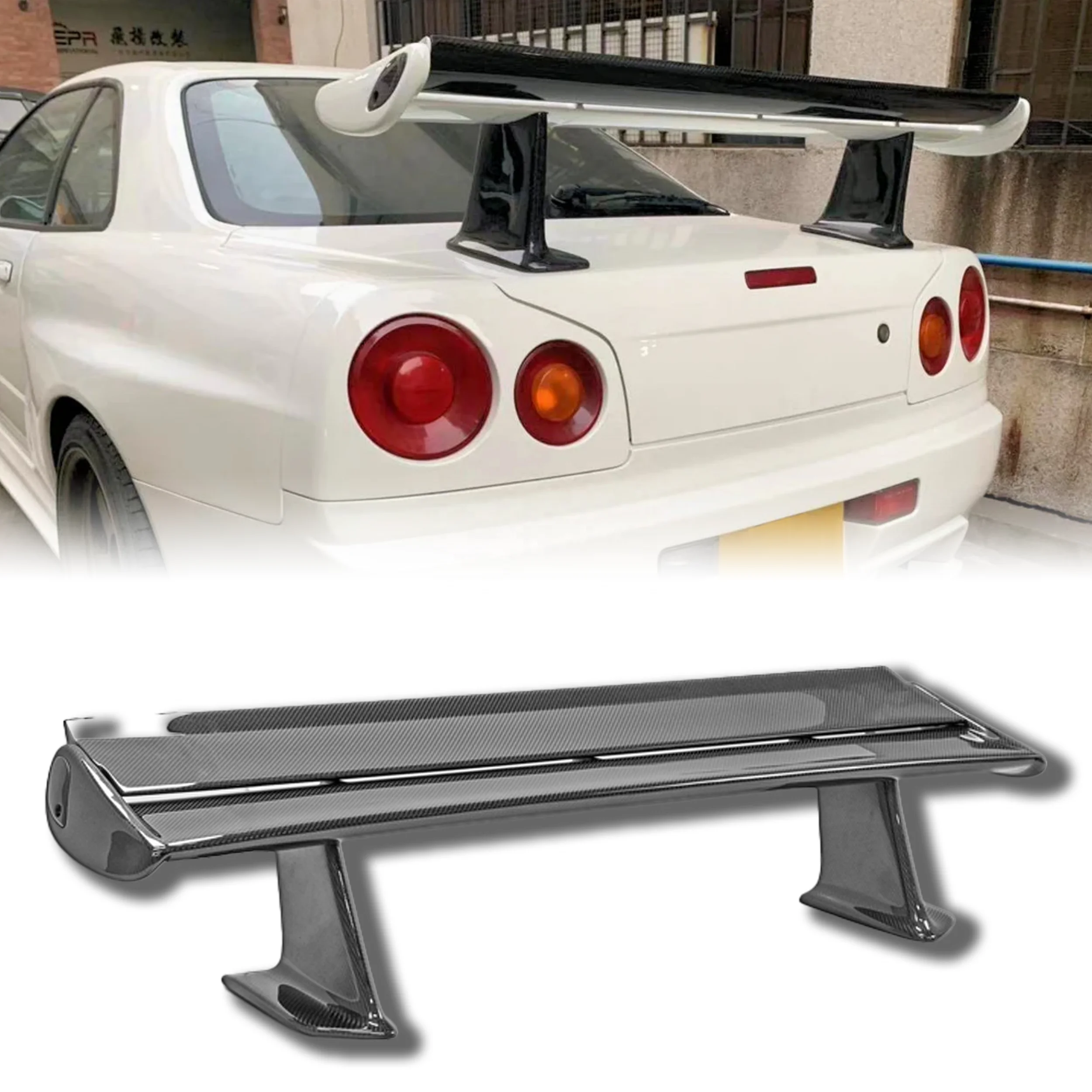 

Rear Wing for NISSAN SKYLINE R34 EPA Type Spoiler Reliable Carbon Fiber