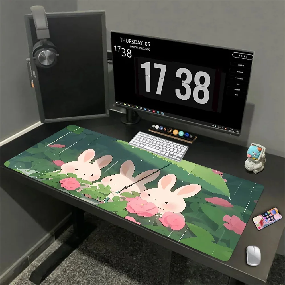 

Large Extended Cute Desktop Mice Pad Cartoon Rabbit Mousepad Gaming Accessories PC Kawaii Anti Slip Speed Desk Mat Birthday Gift