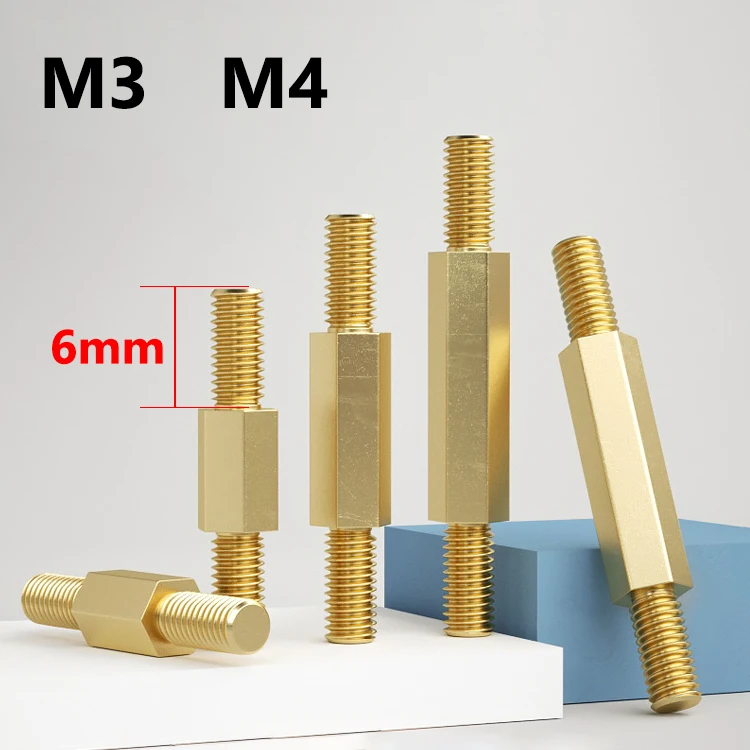 2~10Pcs Brass Hex Spacing Screw M3 M4 Double-Ended Threaded Pillar PCB Computer PC Motherboard Standoff Spacer Board Rack Stud