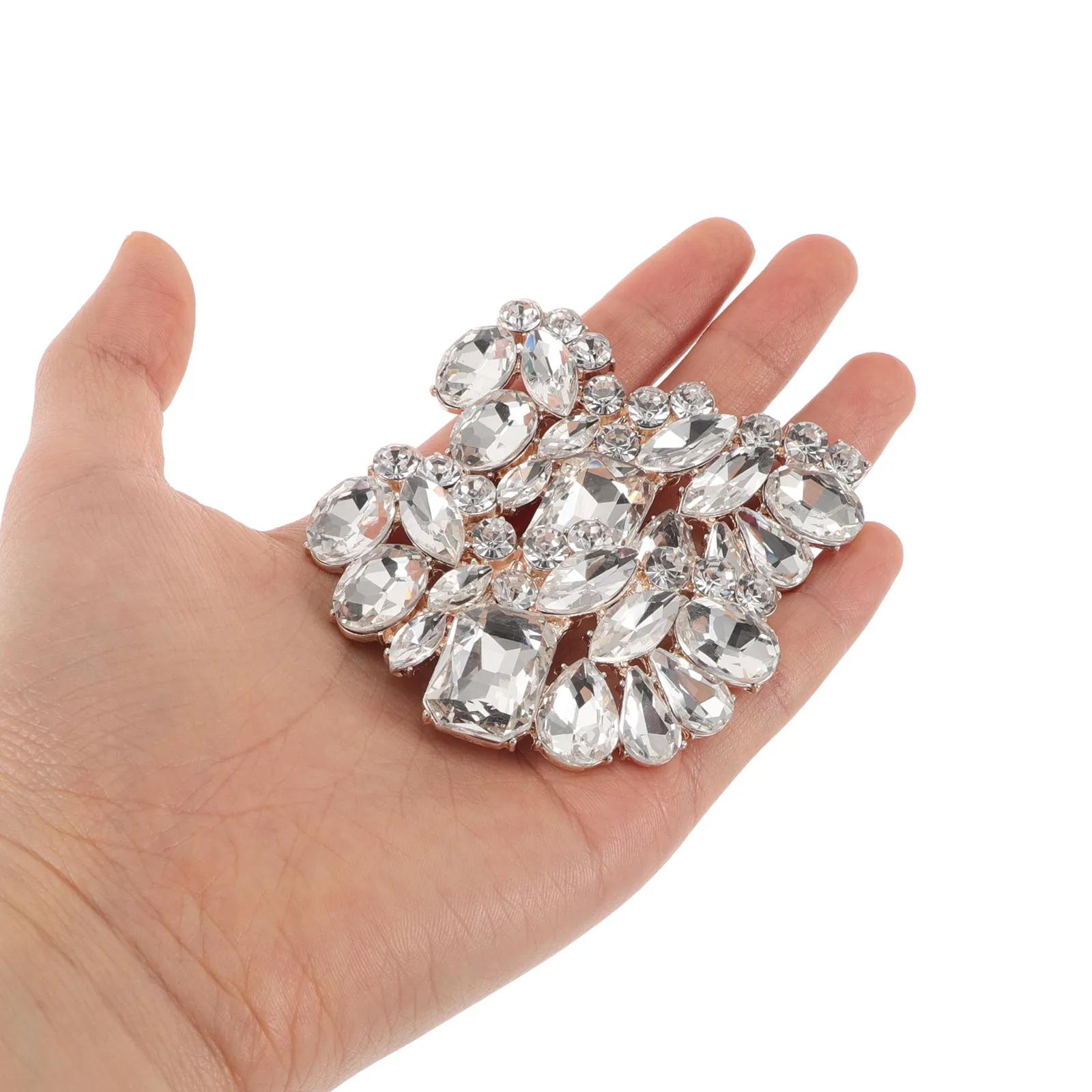 2Pcs Rhinestone Flower Shoe Clips Zinc Alloy Detachable Shoe Jewelry for Women Heels Pumps Dress Shoes Wedding Party Clip on