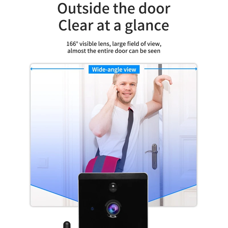 TTKK-timbre de puerta inalámbrico M4C, cámara de seguridad inteligente con Wifi, 2,4G, intercomunicador Visual, visión nocturna, IP