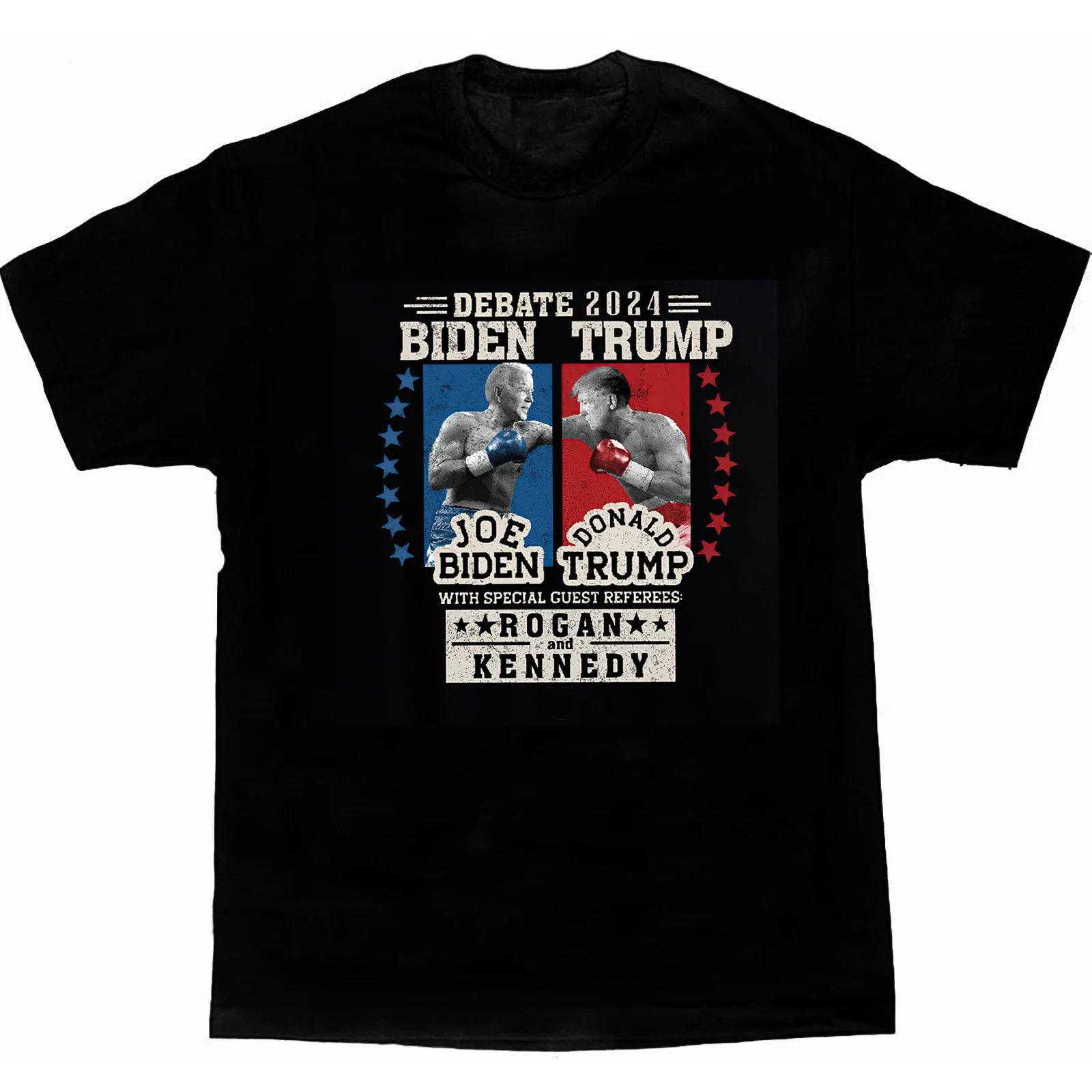 Biden VS Trump 2024 Debate Funny Premium Cotton Short Sleeve O-Neck Mens T Shirt New Boxing match Poster Political T-Shirt.sale