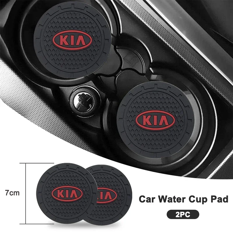 Base antiderrapante para copos de carro em PVC de 7cm, acessório para KIA RIO 3 K2 K3 K5 Sportege Picanto Optima Soul Ceed Sorento