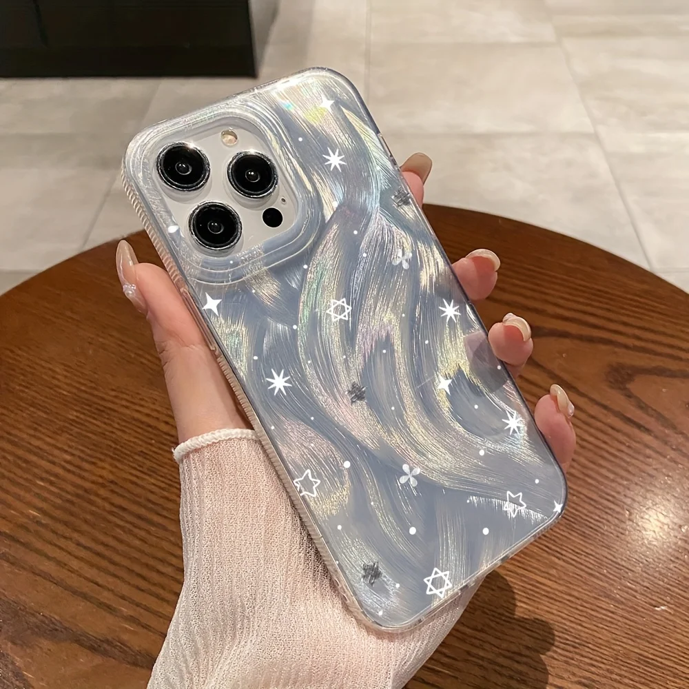 Transparent White Star Phone Case For Samsung Galaxy S25 S24 S22 S23 S21 Ultra Plus FE A56 A55 A54 A53 A16 A15 A36 A26 Cover - náhled 4